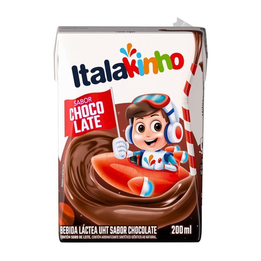 Bebida Láctea Italakinho UHT Chocolate 200ml Embalagem com 24 Unidades