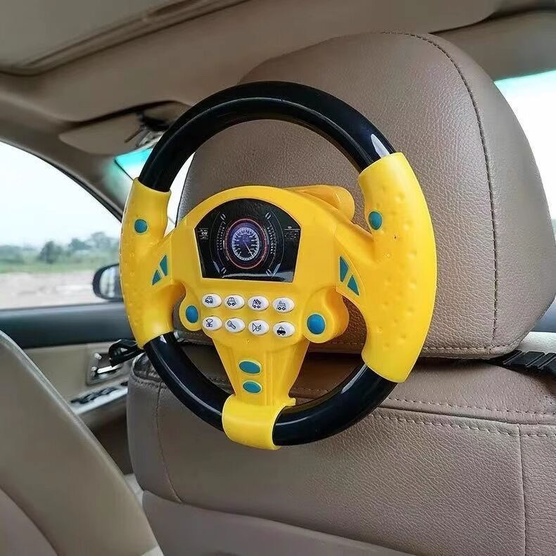 Brinquedos infantis, volante, co-piloto, carro de dirigir, som de condução, simulação de iluminação, quebra-cabeça infan