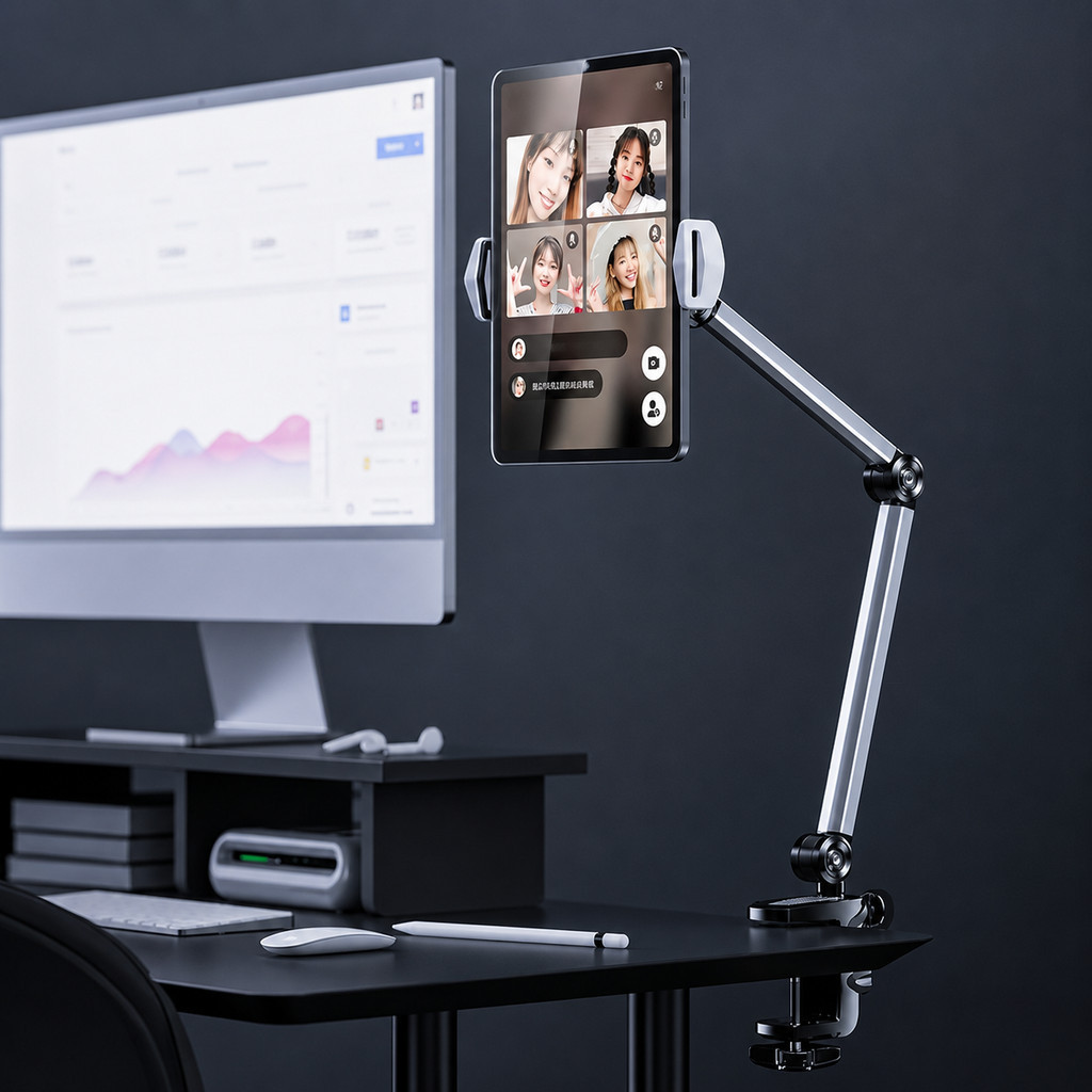 Suporte Articulado de Mesa para Celular e Tablet 4 a 12,9 Pol Braço Flexível Ajustável