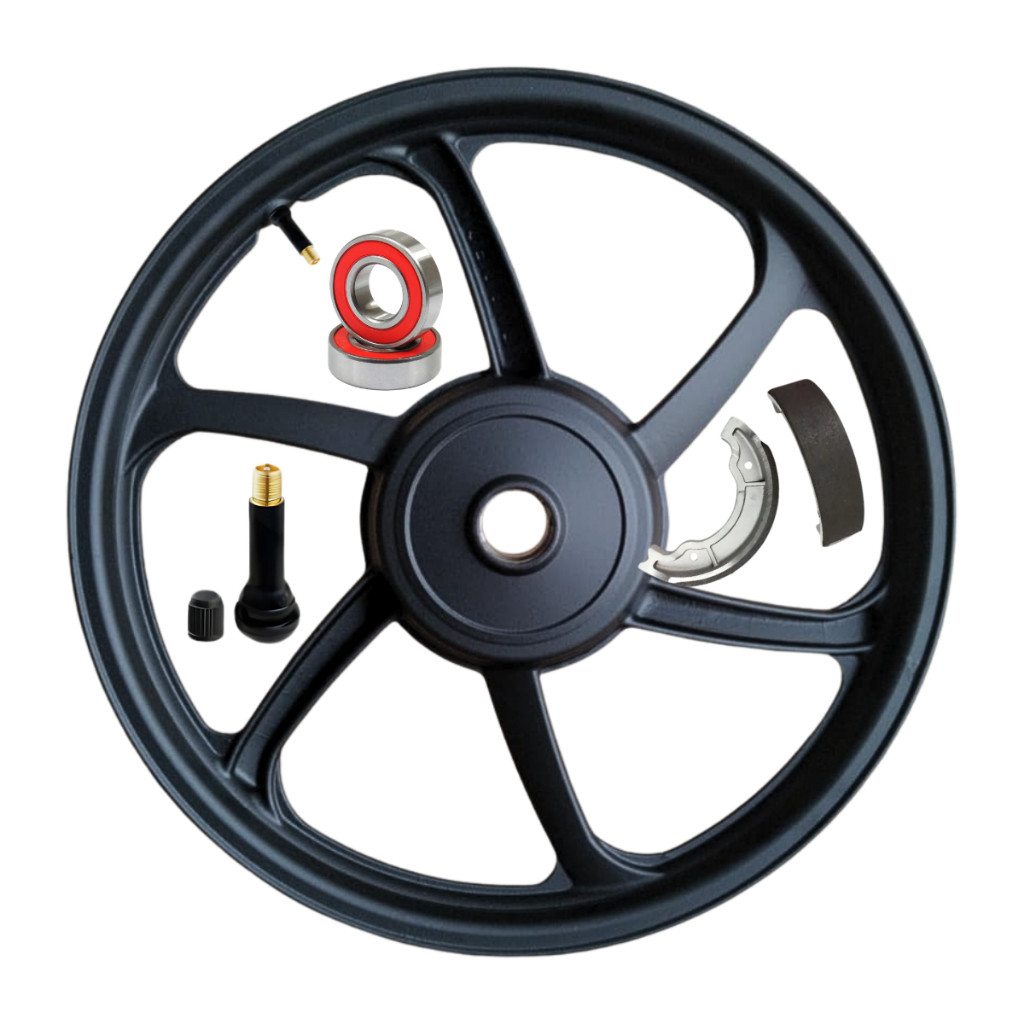 Roda Dianteria Liga Leve Honda Biz 125 Ks Preta Freio Tambor Nacional Premium Fabreck