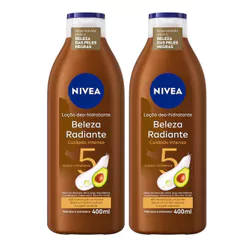 Deo Hidratante Nivea Beleza Radiante Cuidado Intenso Pele Negra Hidratacao Profunda 2 Unidades com 400ml Cada