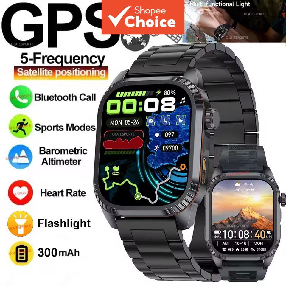 2025 Relógio Inteligente de Posição GPS Masculino com Lanterna, Monitoramento de Altitude e Pressão, Chamada Bluetooth