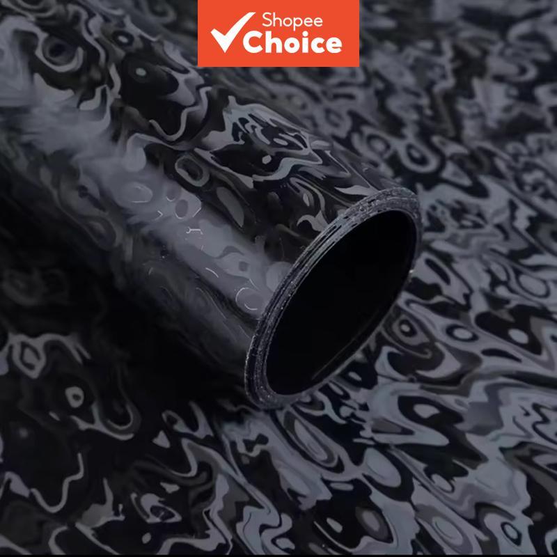 Película de Vinil Premium PET Preto Textura Fantasma Cósmico Fibra de Carbono Forjada Vinil Adesivo Decalque para Carro