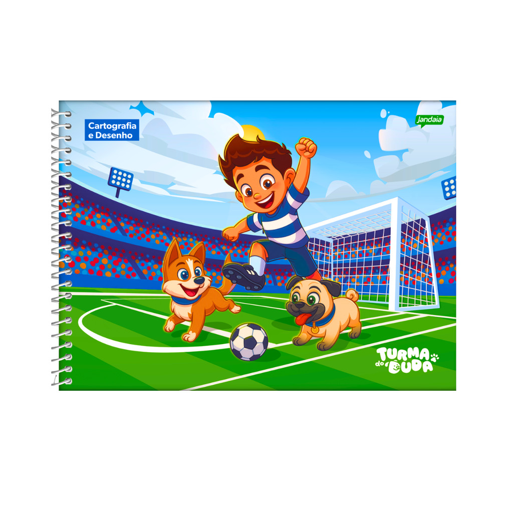 Caderno De Desenho Universitário 80 Folhas Turma do Duda - JANDAIA Capa:Futebol