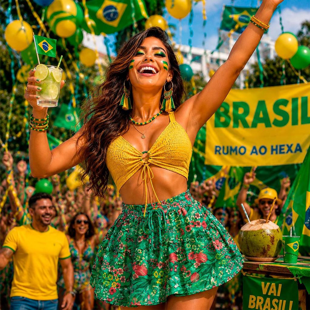 Kit Saia Colar Havaiano Florido Roupa Festa Havai Carnaval