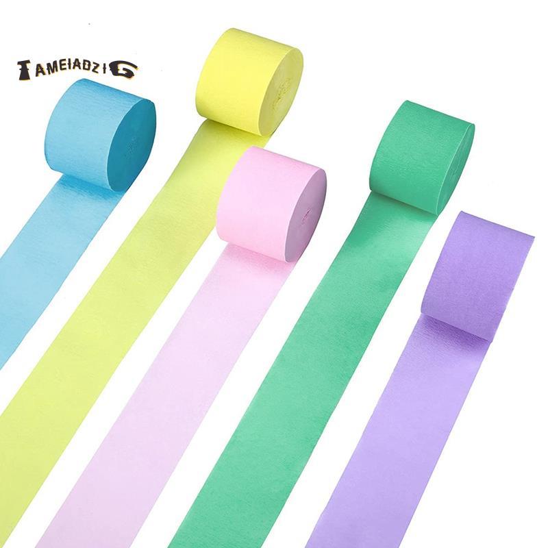 [Entrega Rápida T] 10 Rolos De Papel Crepom Arco-Íris Pastel Serpentinas De Decoração De Festa De Aniversário Para Supri
