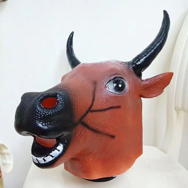 Máscara Animal cabeça de cavalo engraçado halloween chapelaria cabeça de burro Husky areia escultura capa engraçado hall