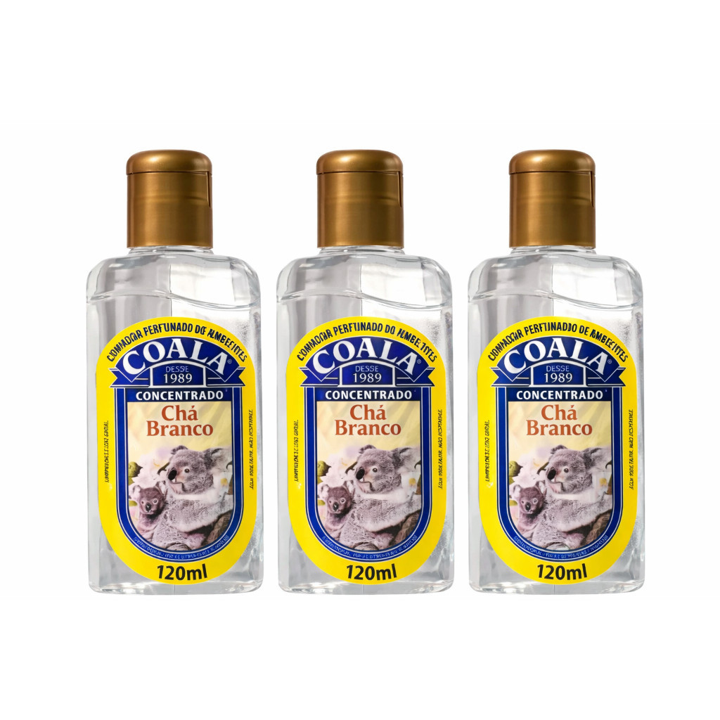 Kit 3 Coala Limpador Perfumado Concentrado Chá branco 120ml Extra Perfume