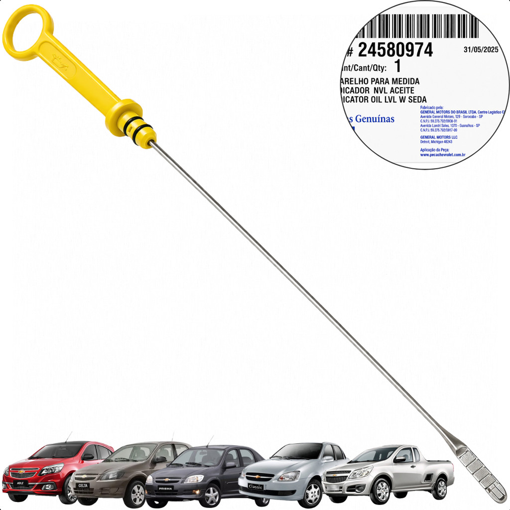 Vareta Nível Óleo Celta Corsa Classic Prisma Agile Montana Motor 1.0 1.4 8v Original GM 24580974