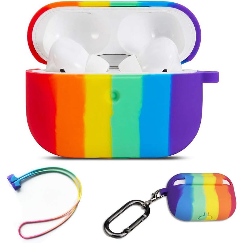 Capa Colorida e Bonita para Airpods Pro, Capa Protetora de Silicone Macio com Pa