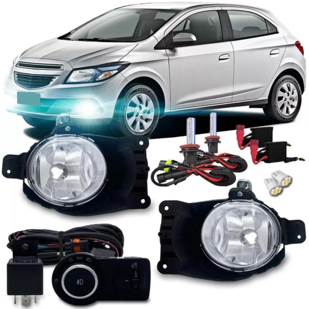 Kit Farol Milha Neblina Onix Prisma Lt Ltz 2012 2013 2014 2015 2016 + Kit Xenon 8000k