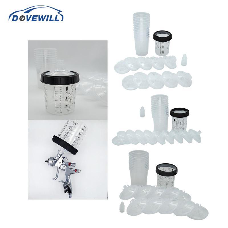 [Dovewill] Kit De Forro De Copo De Pintura Para Tanque De Mistura De Spray De Plástico Com Anel Retentor Preparação Prec