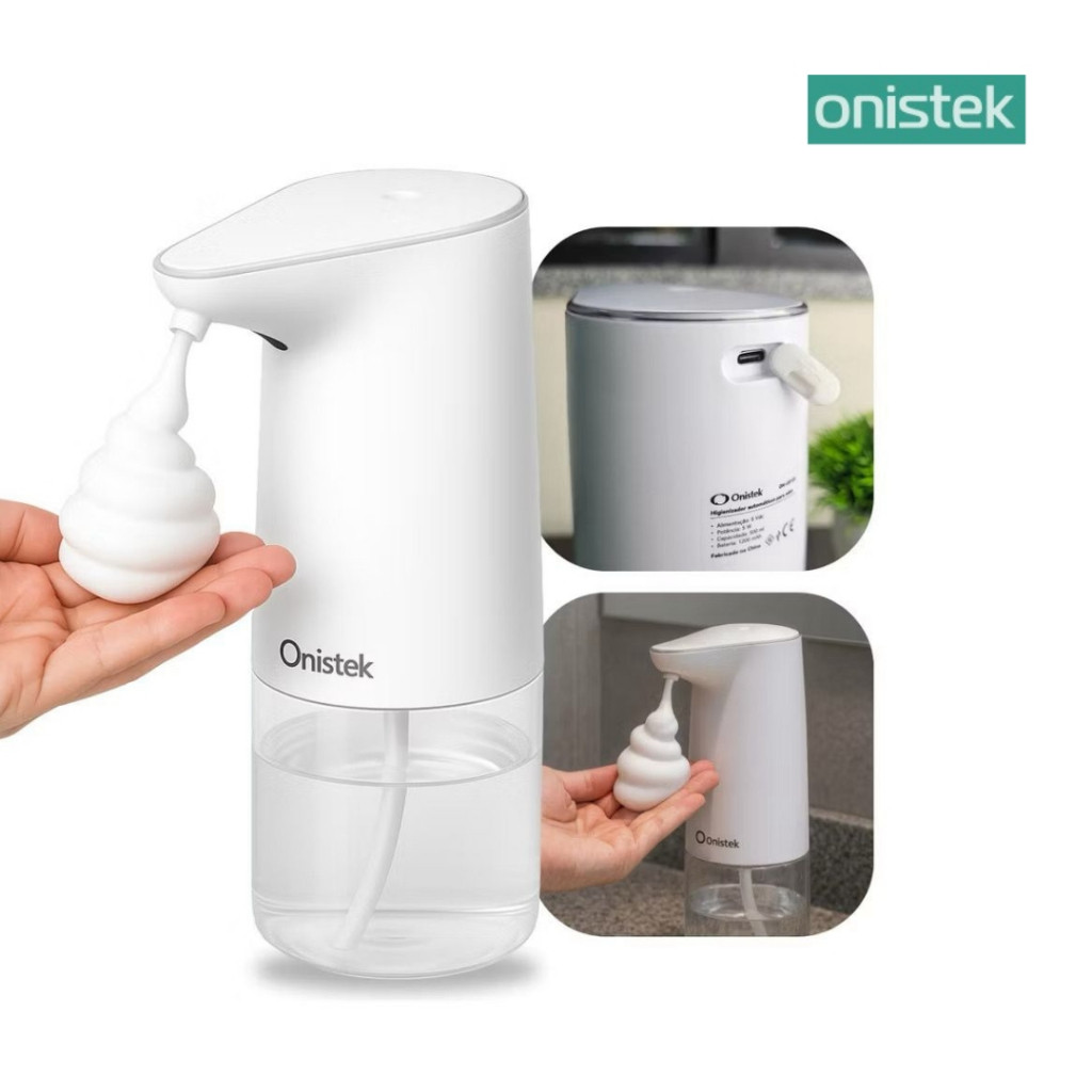 Saboneteira Automática Espuma 500ml para Banheiro e Cozinha USB-C ON-UD122