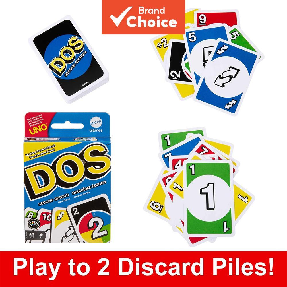 Jogo de Cartas Mattel DOS Segunda Edição, O Jogo de Cartas Familiar Clássico UNO, Jogo de Festa para 2-4 Jogadores Para