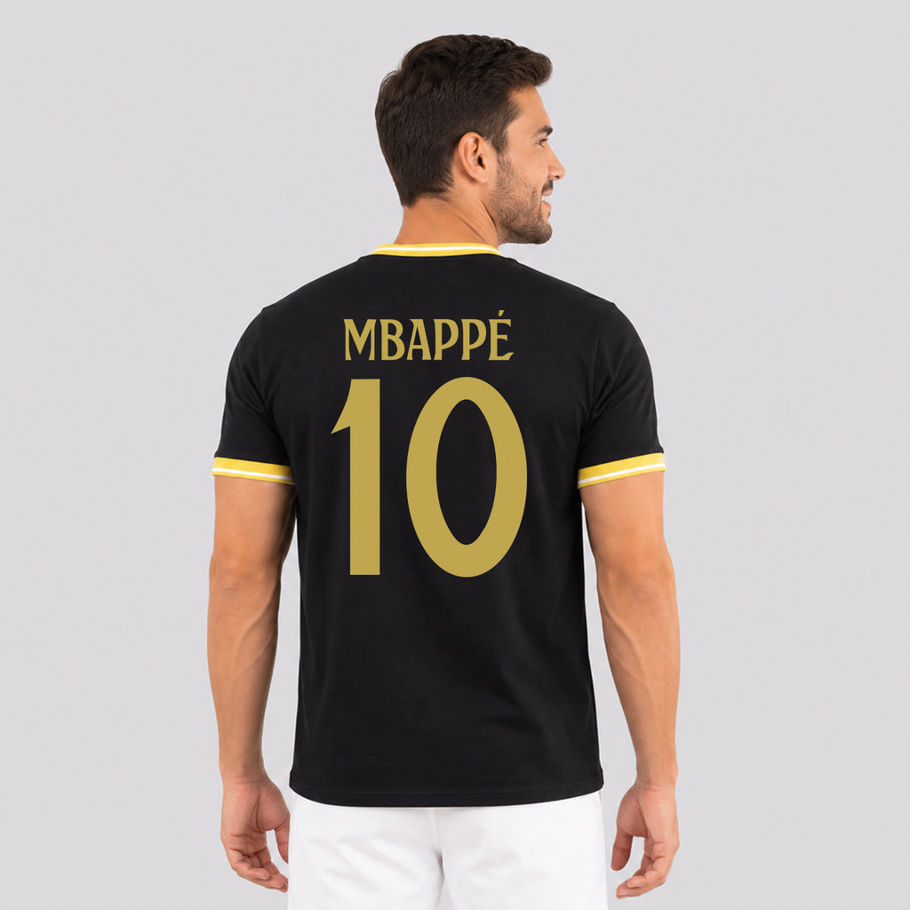 Camisa Real Madrid Dorado Preta 10 Mbappé