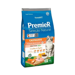 Ração Seca Premier Seleção Natural para Gatos Adultos Castrados Sabor Frango Korin 7,5Kg