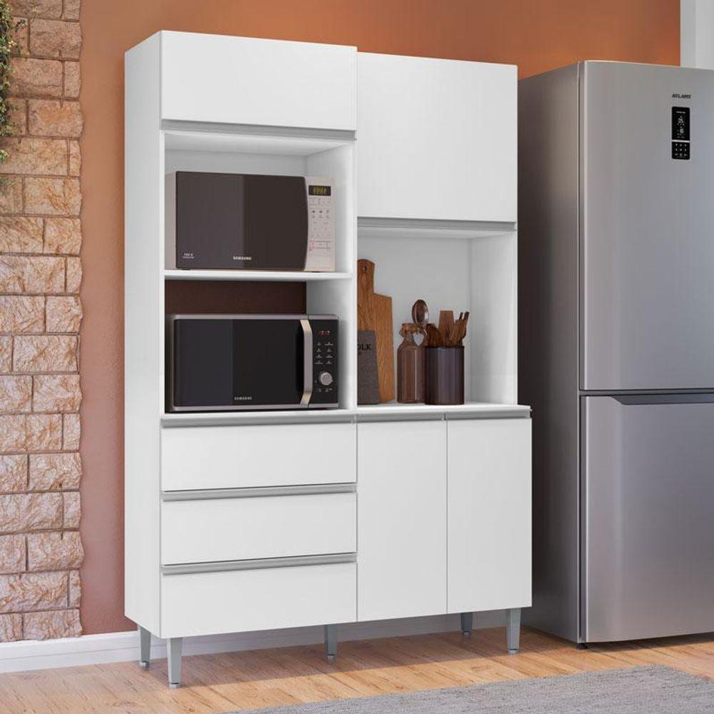 Armário Para Cozinha Kit Livia 120 Cm Branco Brilho - Ajl · foto 2