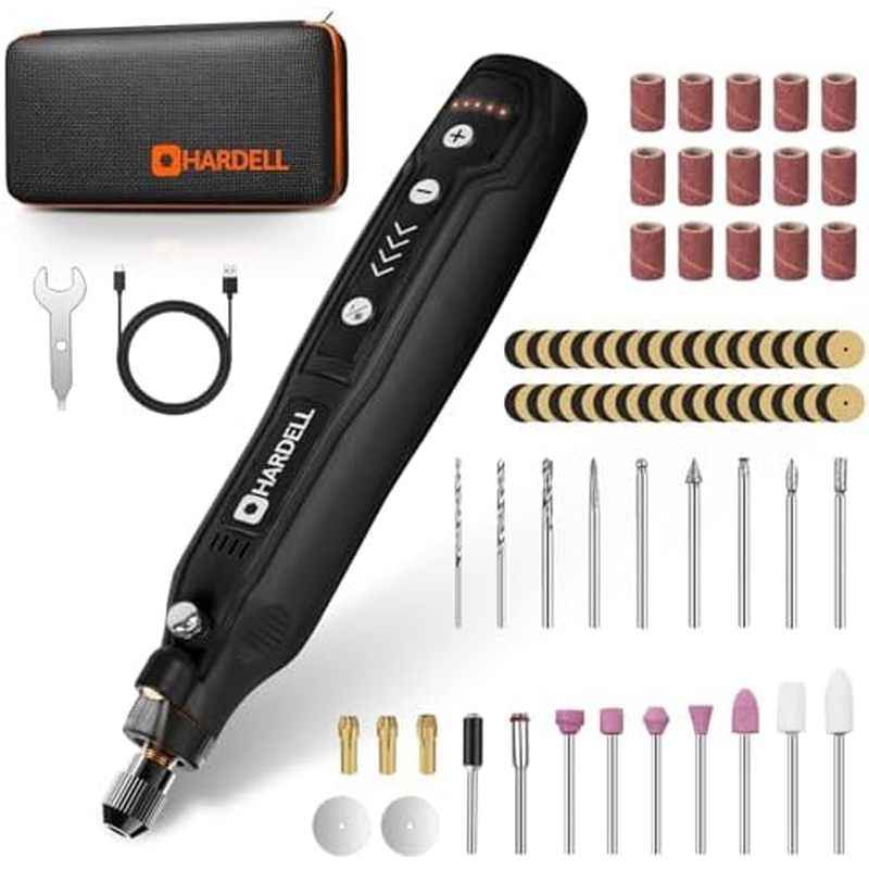Mini Kit De Ferramentas Rotativas Sem Fio HARDELL , Carregamento De 5 Velocidades E USB Com 69 Acessórios , Ferramenta R