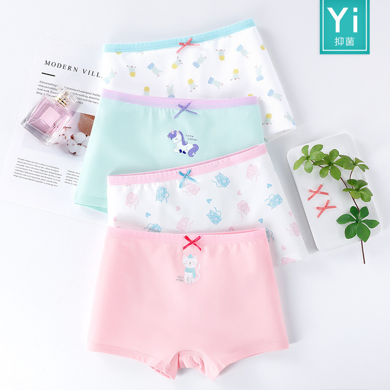 Cuecas boxer infantis de algodão para meninas, cuecas boxer de algodão puro, cuecas boxer de algodão puro para meninas, 
