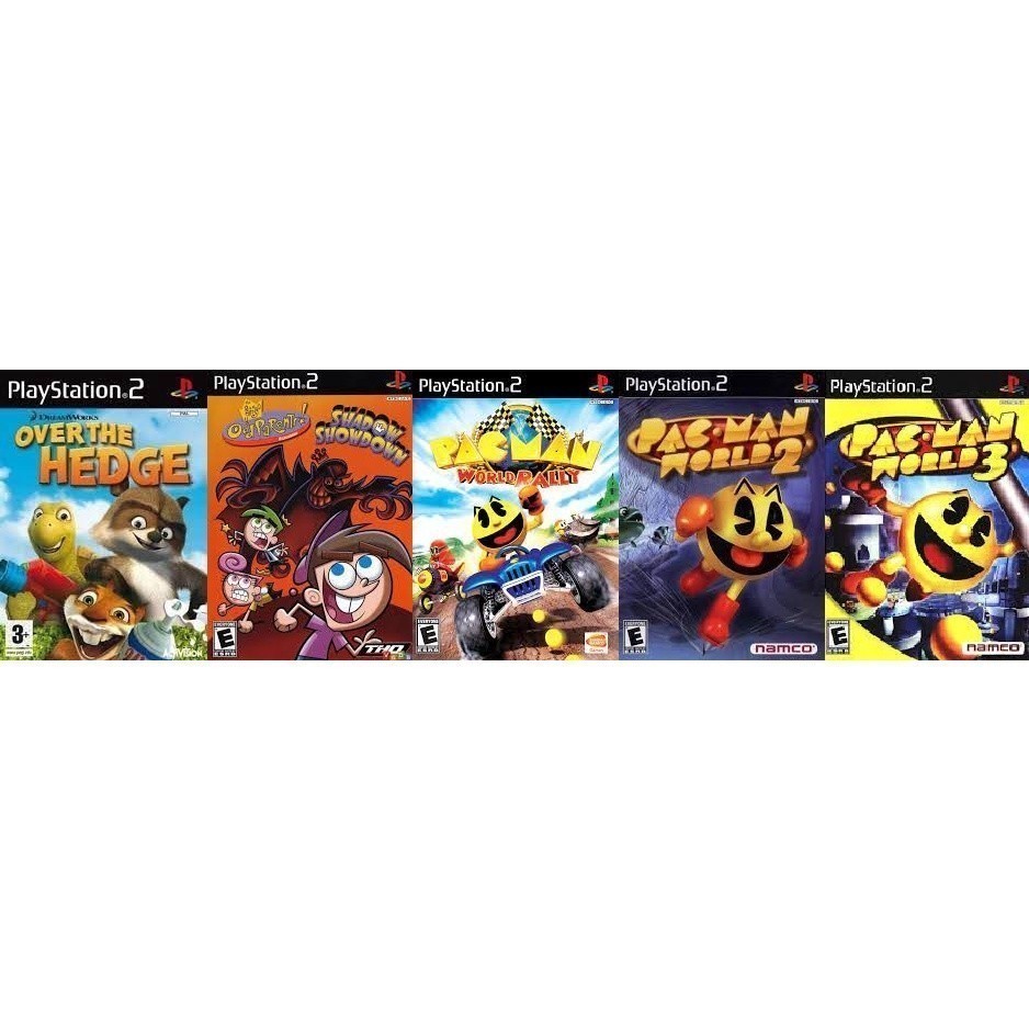 Games PS2 5 Jogos  Pac Man Os Padrinhos Infantil xy Promoção Promoção