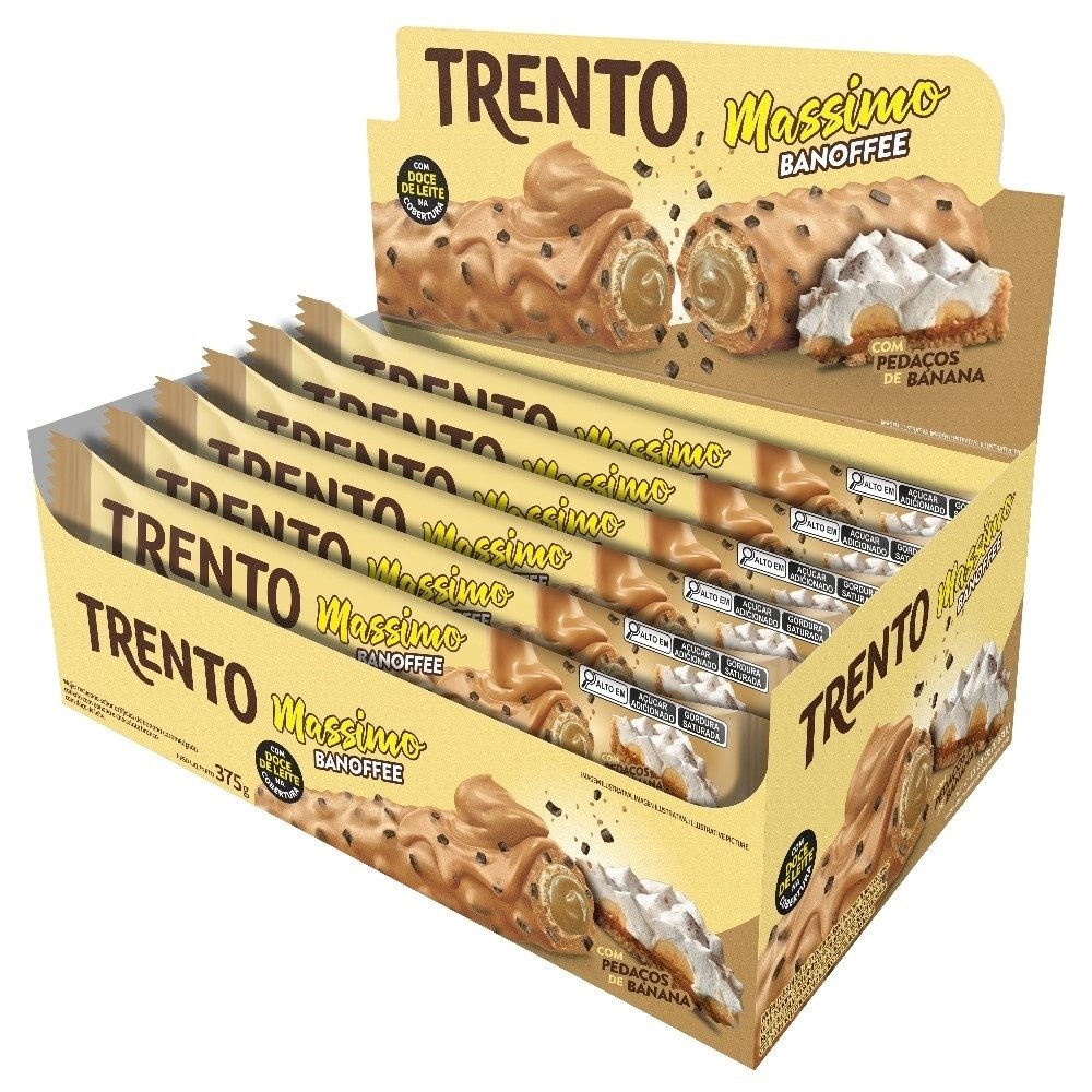 Chocolate Trento Wafer Massimo Banoffee 25g - Embalagem com 15 Unidades