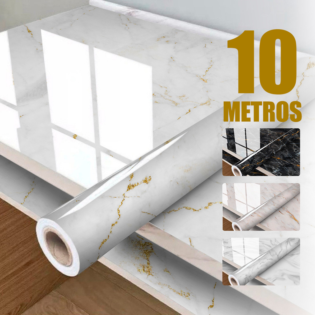 Papel de Parede Marmorizado Lavável  - Autocolante e Fácil de Aplicar, Sem Ferramentas em Oferta na Shopee