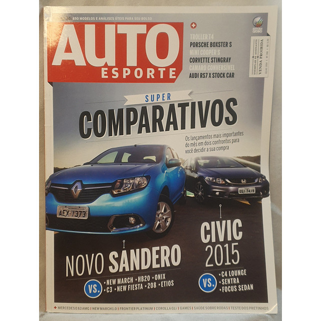 Revista Auto Esporte 590 - Super Comparativos - Novo Snadero Civic 2015