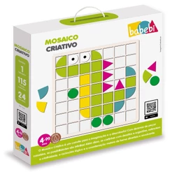 JOGO DE TABULEIRO MOSAICO CRIATIVO MADEIRA BABEBI DESAFIOS LÓGICO MDF INFANTIL EDUCATIVO TANGRAM