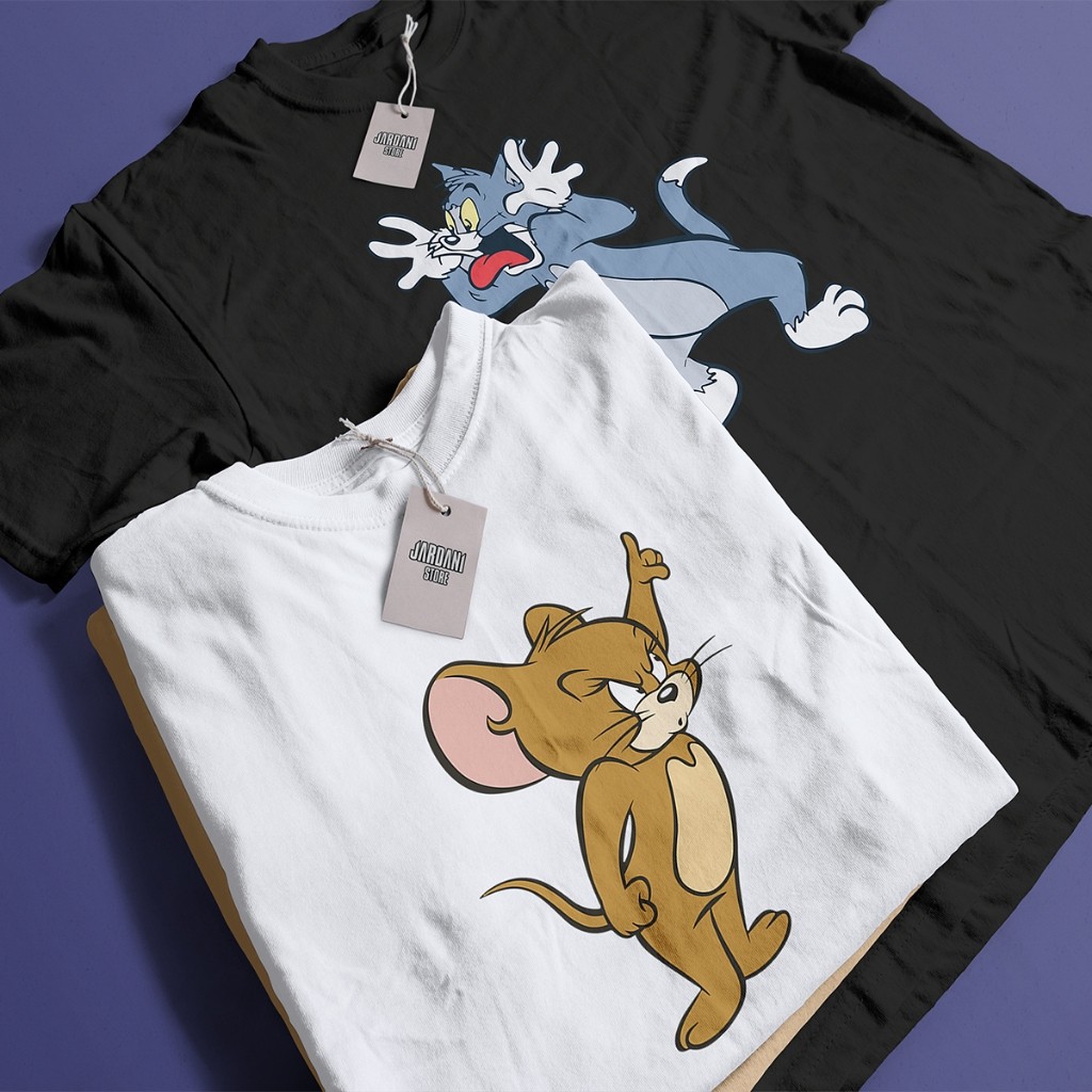 Kit Casal 2 Camisetas Tom E Jerry 100% Algodão  Premium Kit 2 Camisas Casal Tom e Jerry, camiseta