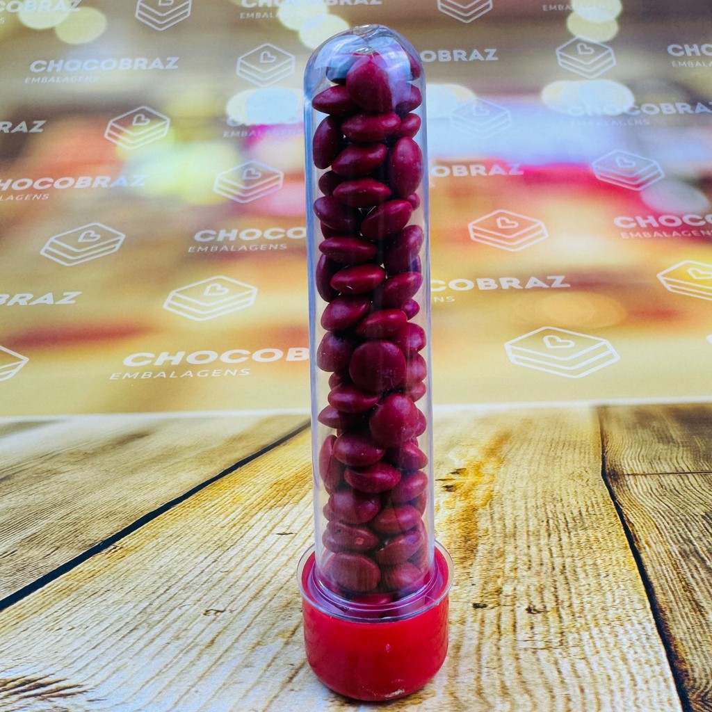 10~50 TUBETE ACRÍLICO LEMBRANCINHAS 13CM COM TAMPA VERMELHA em Oferta na Shopee