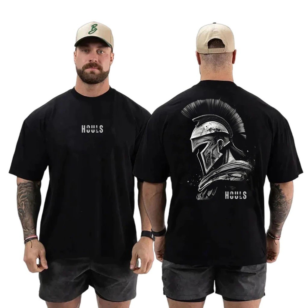 Camiseta Oversized Spartano Musculação Algodão Streetwear Treino Academia