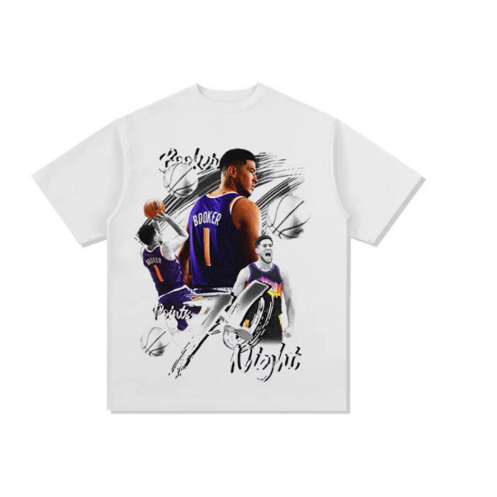 Camiseta Estampada Da Estrela Do Basquete Booker, Camiseta Unissex De Algodão Macio E Confortável