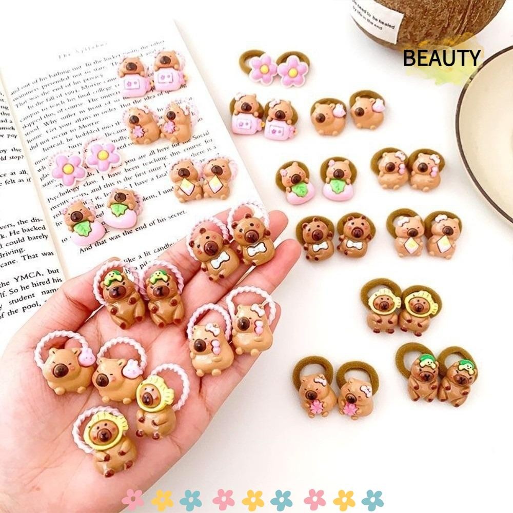 BEAUTYHOMEBR 10 Peças De Laços De Cabelo De Capivara De Desenho Animado , Cores Misturadas , Acessórios Com Design Anima