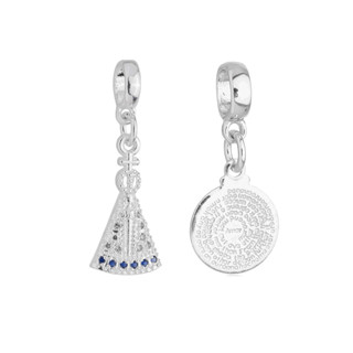 Kit Berloques Nossa Senhora e Pai Nosso Banhado a Prata 925 em Oferta na Shopee
