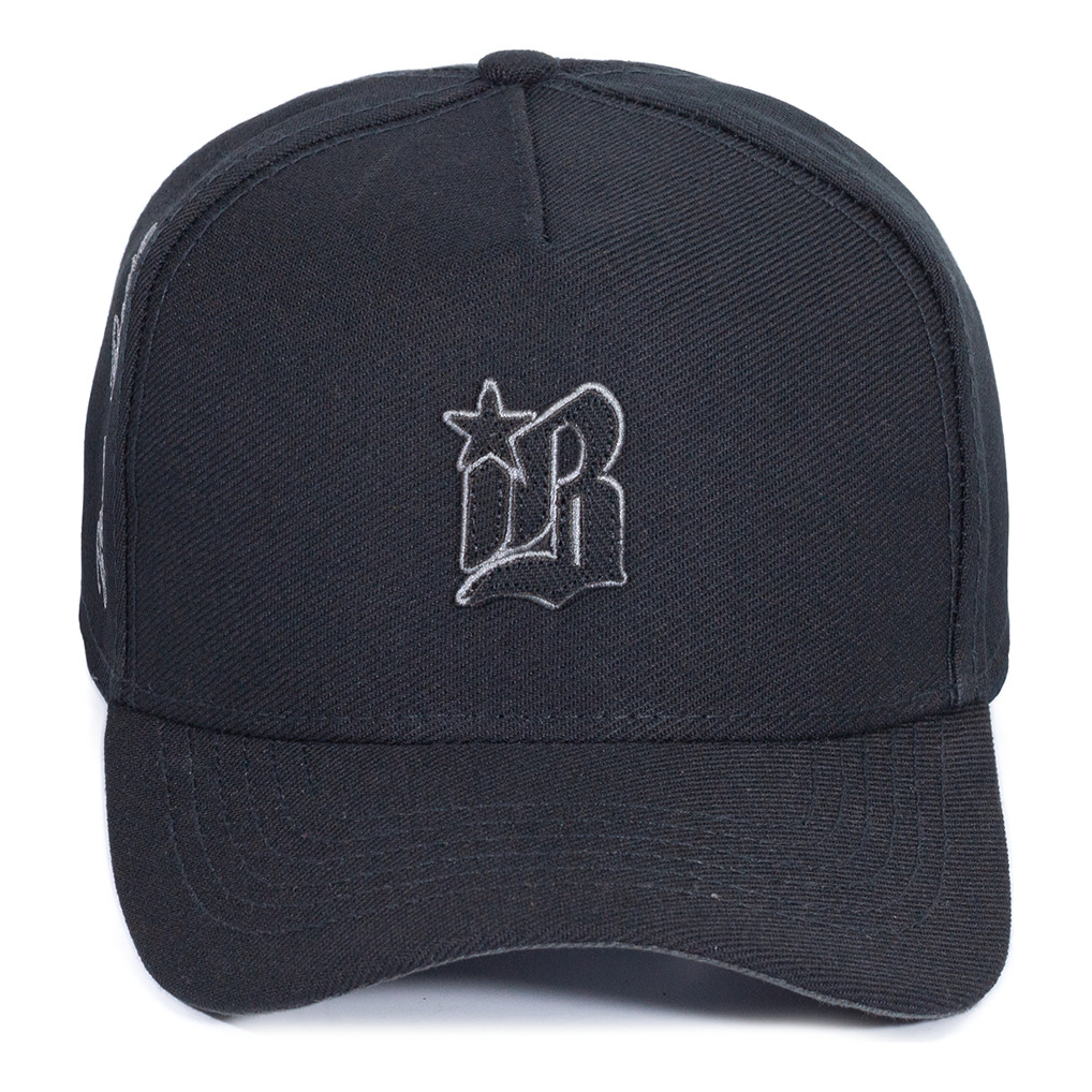 Boné Preto Cinza Black Brazil Masculino Snapback Aba Curva