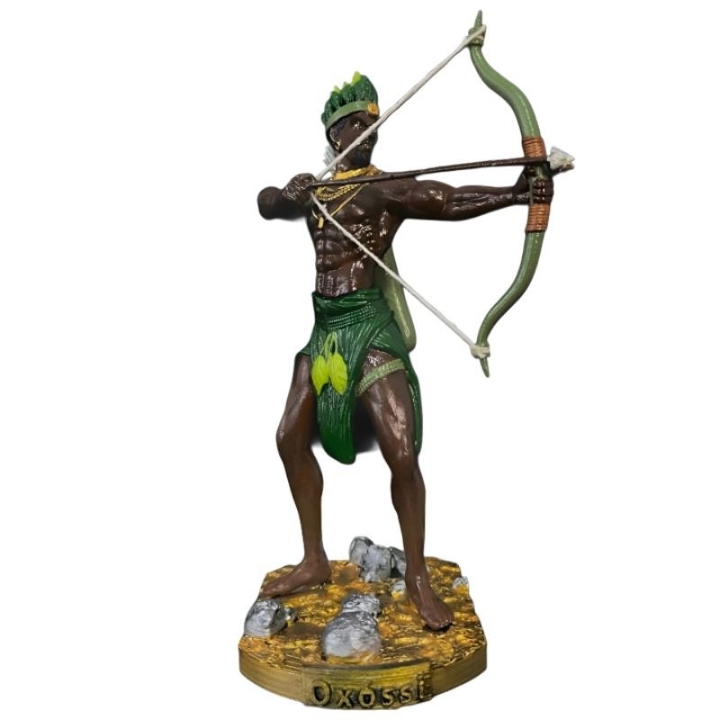 Oxossi 25cm imagem em resina- orixá indio com arco realista Umbanda Candomblé