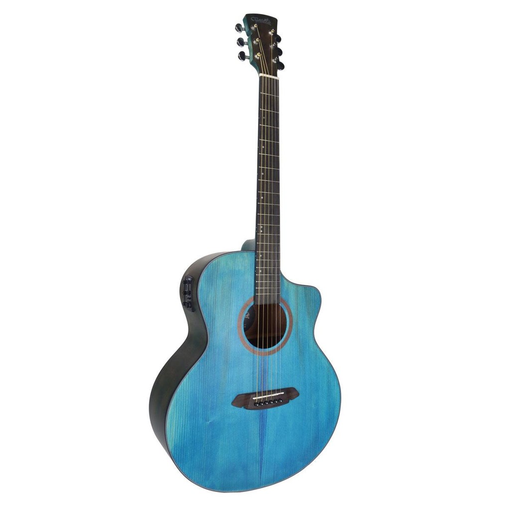 Violão Elétrico Coral 40" - Tampo Sólido Em Spruce - Blue W
