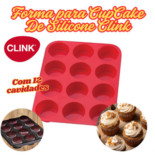 Forma De Silicone Clink 150G CupCake Bolo 29x23Cm Doces Multicolorido 12 Cavidades Molde em Oferta na Shopee