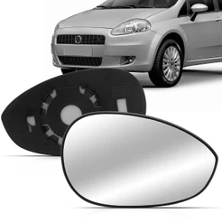 Lente Espelho Retrovisor Punto 07 08 09 10 11 12 2013 2014 2015 2016 2017 Com Suporte