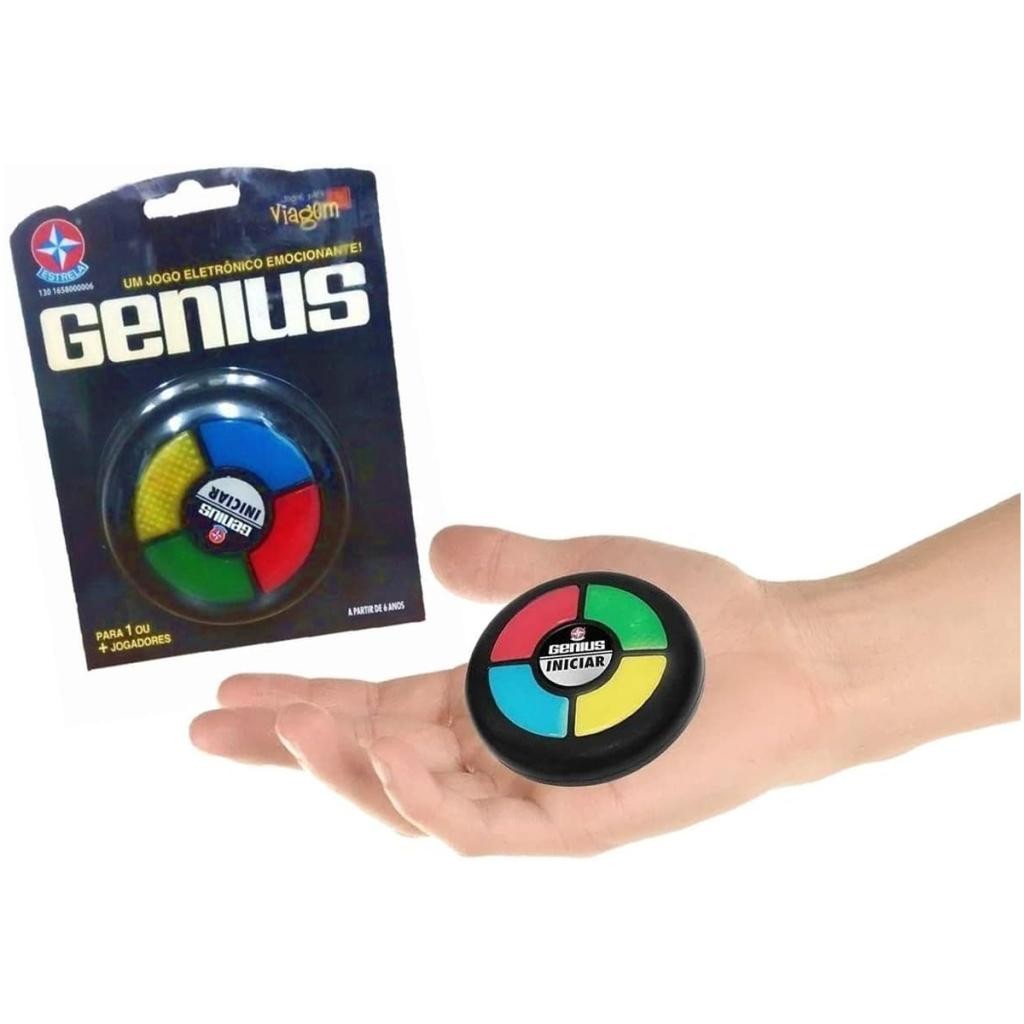 Genius para Viagem Estrela Mini Eletrônico Memória Compacto Luzes Sons a Partir de 6 Anos