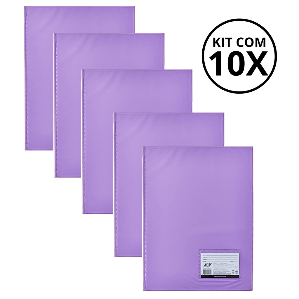 Kit Com 10 Pasta Catálogo com 50 Plásticos Finos Todas As Cores - ACP em Oferta na Shopee