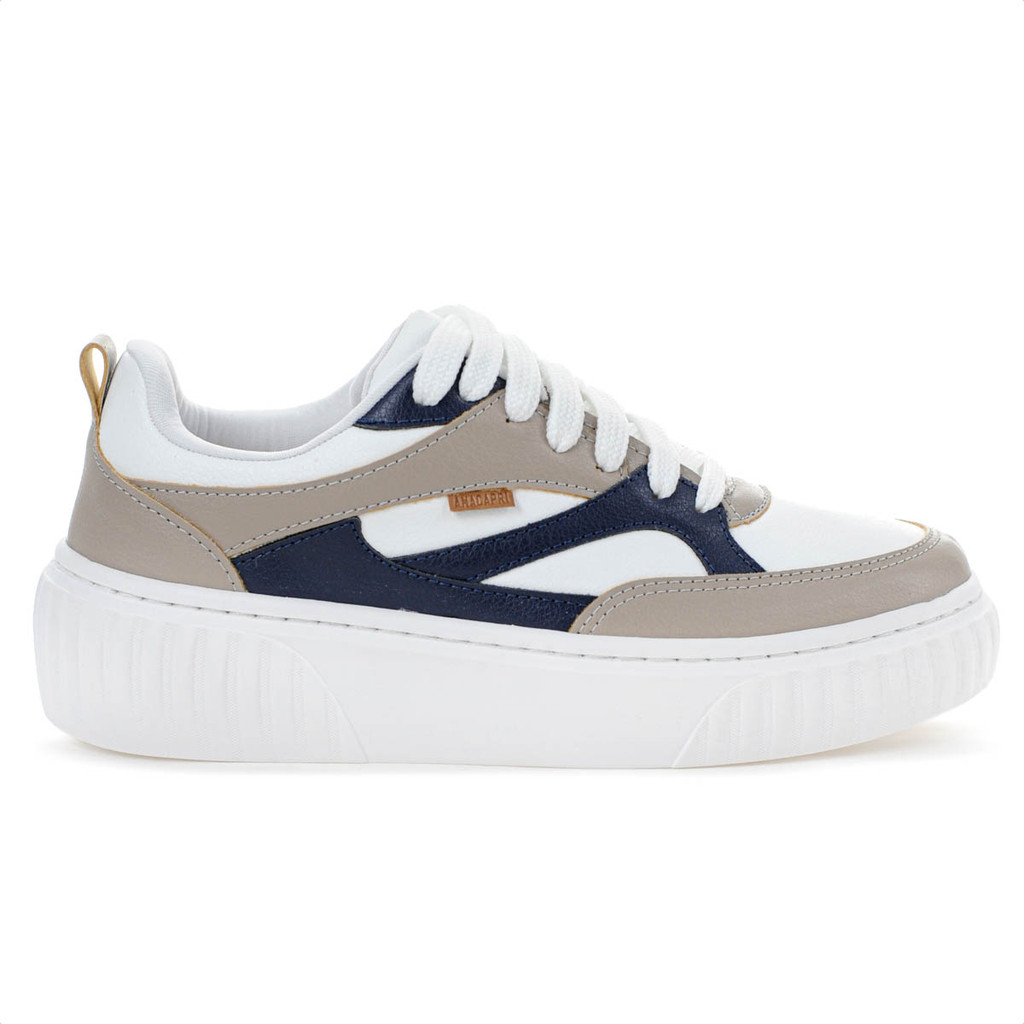 Tênis Anacapri Luna Branco Bege e Azul - Feminino