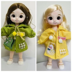 16cm 1/8 Boneca BJD Marrom Olhos Grandes 13 Articulações Móveis DIY Vestir Acessórios E Roupas Brinquedo