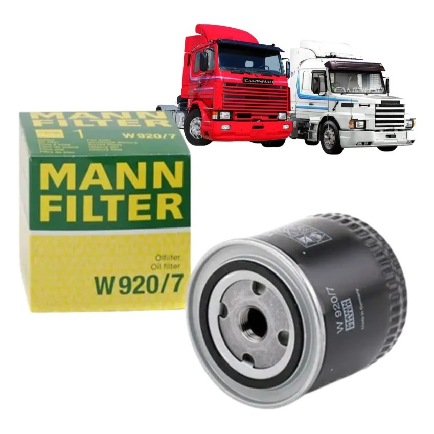 Filtro Blindado de Óleo Lubrificante Motor Scania - Mann-Filter - W920/7 - Unitário