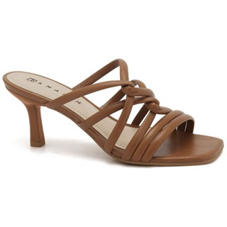 Tamanco Feminino Salto Fino Caramelo Ramarim 2527205-1 em Oferta na Shopee