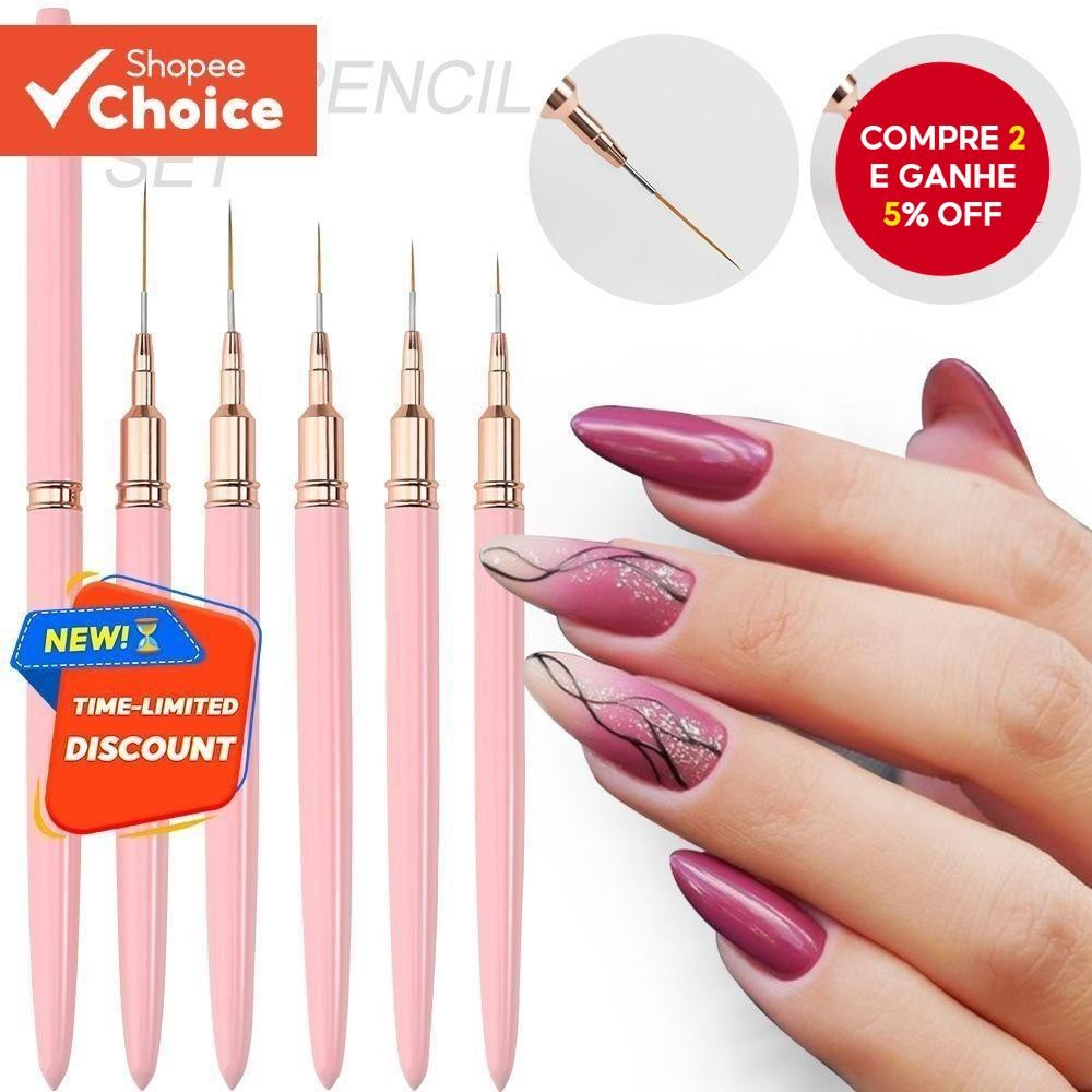 Kit-3/5 Tamanho-7/9/11/15/25mm Pincéis Para Nail Art Pincel Pintura Em Gel UV Ferramenta Manicure