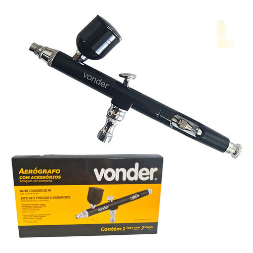 Aerógrafo com acessórios 7 peças Dupla Ação VONDER em Oferta na Shopee