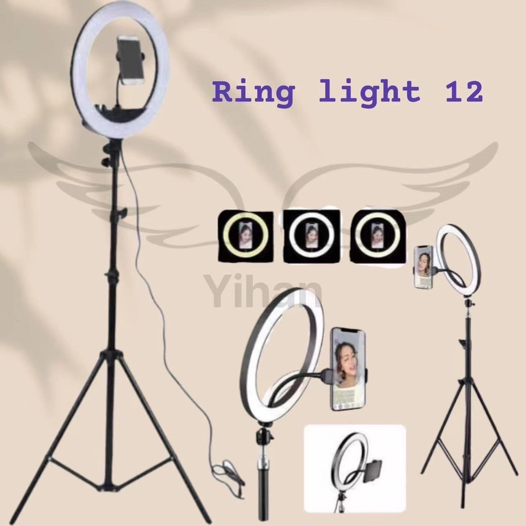 Kit Completo Anel Luz12  30cm Com Tripé 2.1M Dimmer  suporte celular YihanStore em Oferta na Shopee