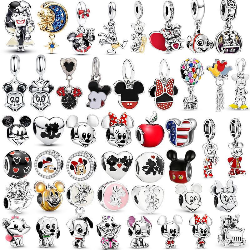 Charme Berloque Prata 925 Pingente Aço Inoxidável Contas DIY Desenhos Animados Jóias Pulseira Colar Acessórios