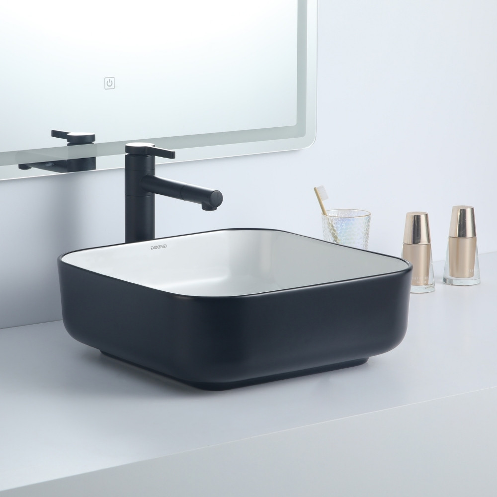 Cuba Deend De Cerâmica NeroBianco Para Banheiro 39x39x14cm